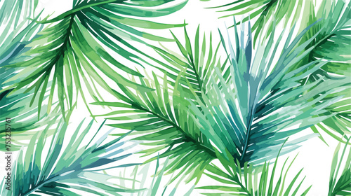 Watercolor seamless pattern with palms in modern sty