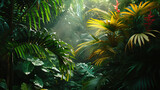 Tropical Big  Bold Leaves Background