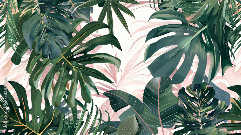 Tropical Big Bold Leaves Background Tropical Big Bold Leaves Background