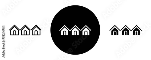 Neighbor outline icon collection or set. Neighbor Thin vector line art