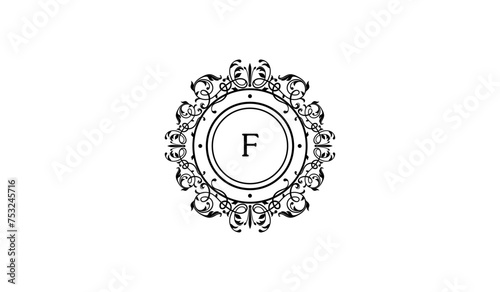 Decorative Round Ornament Alphabetical Logo