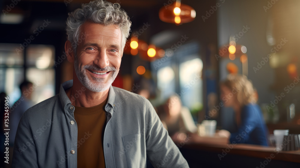 Attractive caucasian Male in a Bar