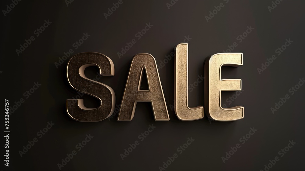 Sale word on black background. Text written with golden letters in luxury style. Black Friday concept. AI Generated Sale word on black background. Text written with golden letters in luxury style. Black Friday concept. AI Generated