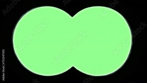 A sniper scope overlay animation, worn out binoculars, two round shapes with a green filling. Concepts: surveillance, targeting, menace, focusing, precision, clarity.
