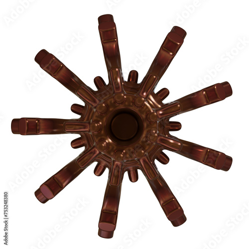Metal abstract shape, 3d render