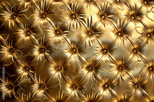 Luxury golden couch plating background. Gold texture closeup. AI Generated 