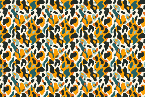 Abstract leopard flat illustration print seamless pattern