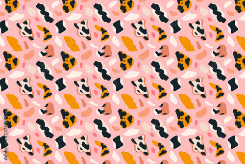 Abstract leopard flat illustration print seamless pattern