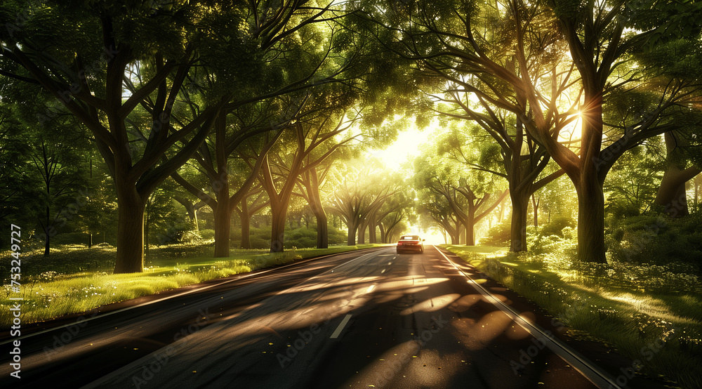 Obraz premium Sunset in the forest