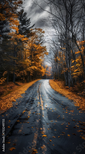 Beautiful autumn forest road © Gabriel