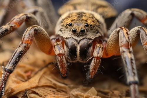 Wolf spider. Wildlife Concept with Copy Space.  photo