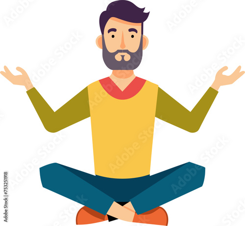 minimalist flat illustration of Matura man in self-acceptance vector graphic