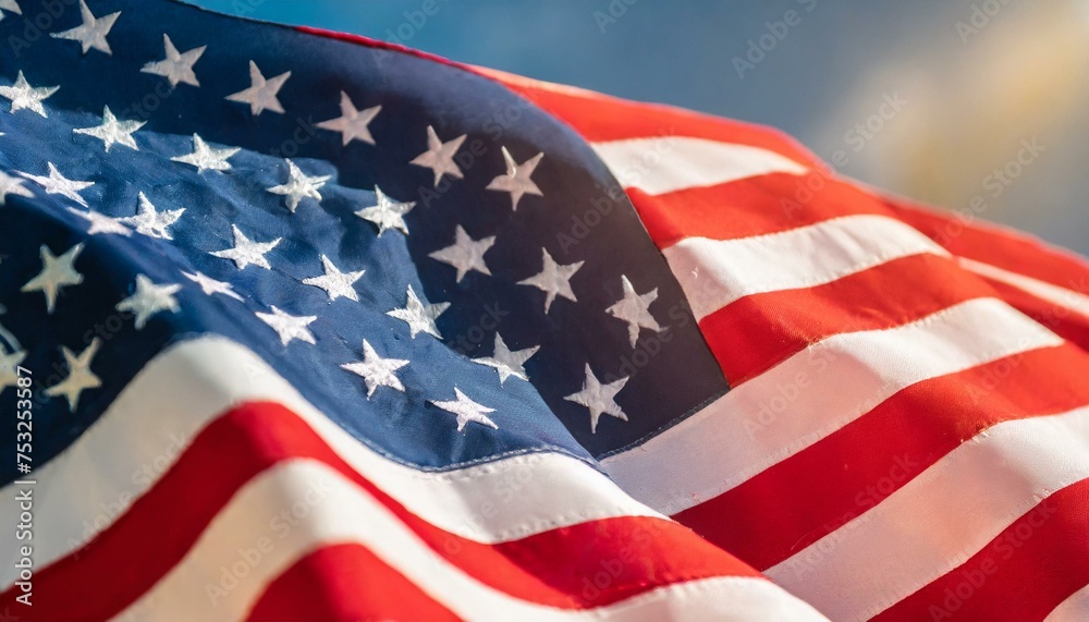 Fototapeta premium USA flag. American flag. American flag blowing in the wind 