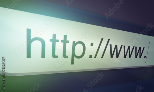 Browser, website and url of search bar on computer screen for information, worldwide surfing or server. Homepage, html or webpage address with closeup, research download and online portal on internet