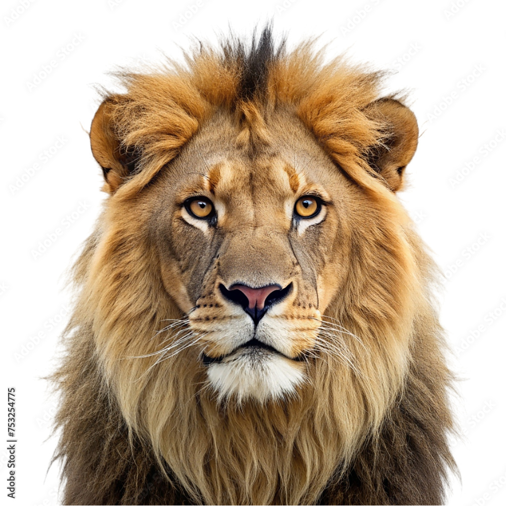 Lion head isolated on transparent background. Lion head isolated on transparent background.