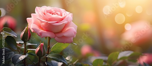 Enchanting pink rose blooms...