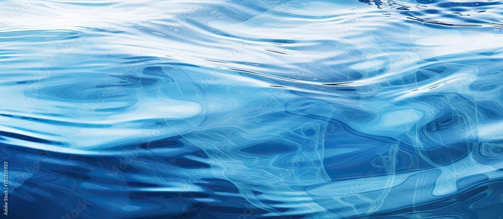 Tranquil Blue Water Surface with Gentle Rippling Waves Creating Serene Reflections Tranquil Blue Water Surface with Gentle Rippling Waves Creating Serene Reflections