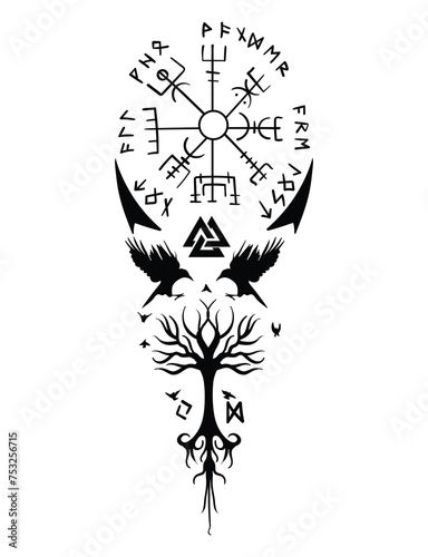 Tree of Life , Yggdrasil vector	
