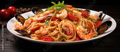Delicious Shrimp Pasta Dish with Fresh Tomatoes and Aromatic Clove Spice