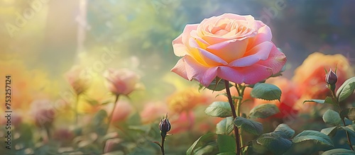 Vivid Blooming Rose Standin...