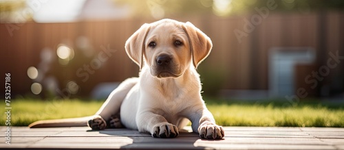 Adorable Puppy Lying Comfor...