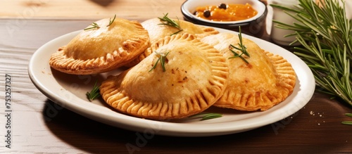A Plate of Pasty with a Sid...