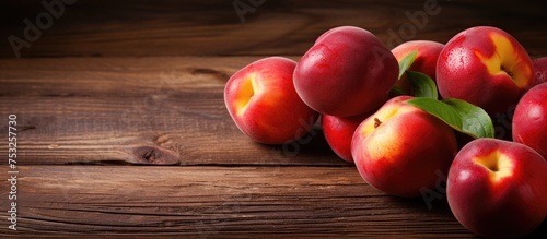 Ripe Juicy Peaches Arranged...