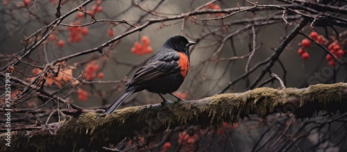 Vibrant Bird Perching on a ...