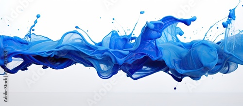 Captivating Abstract Background of Blue Ink Dissolving in Water with Elegant Swirling Patterns