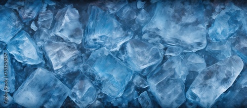Mesmerizing Frozen Winter Wonderland: Blue Ice Texture Background