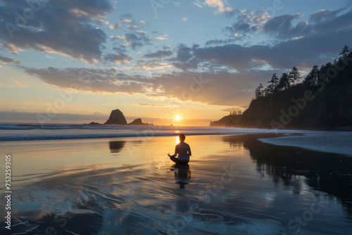 Sunset Yoga Solitude © spyrakot