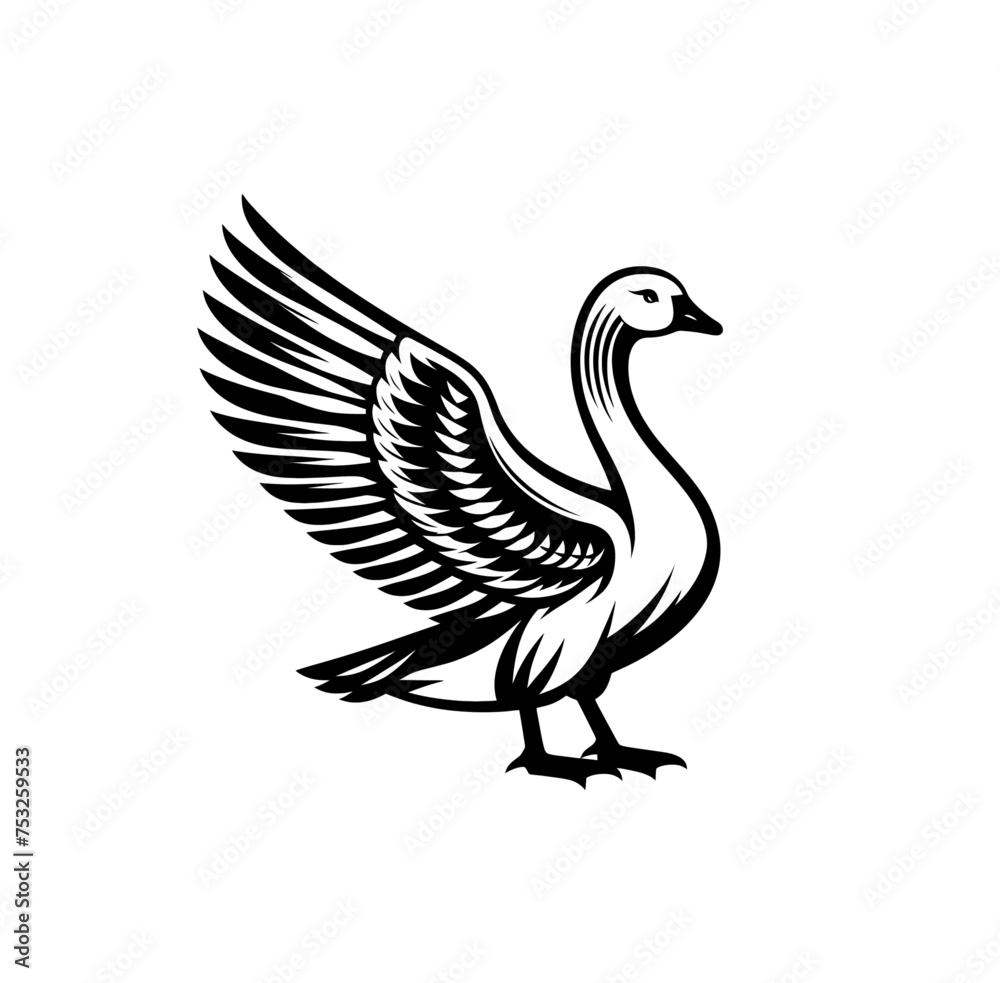 Duck monochrome isolated vector illustration Duck monochrome isolated vector illustration