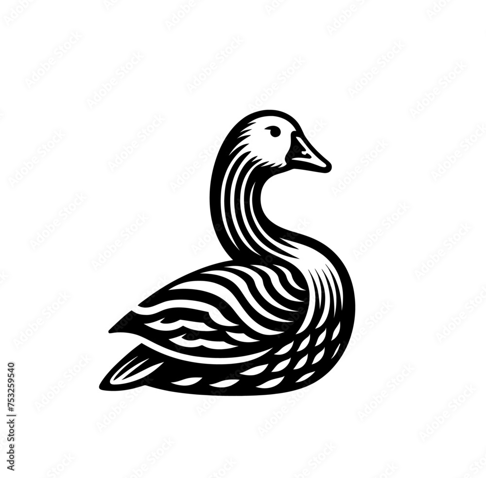 Duck monochrome isolated vector illustration Duck monochrome isolated vector illustration
