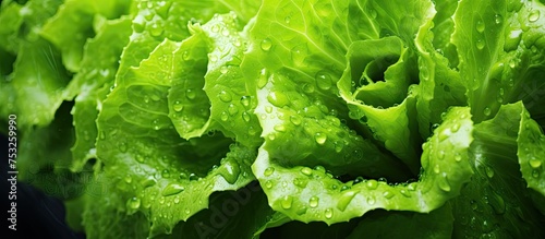 Macro Shot of Lettuce Leave...