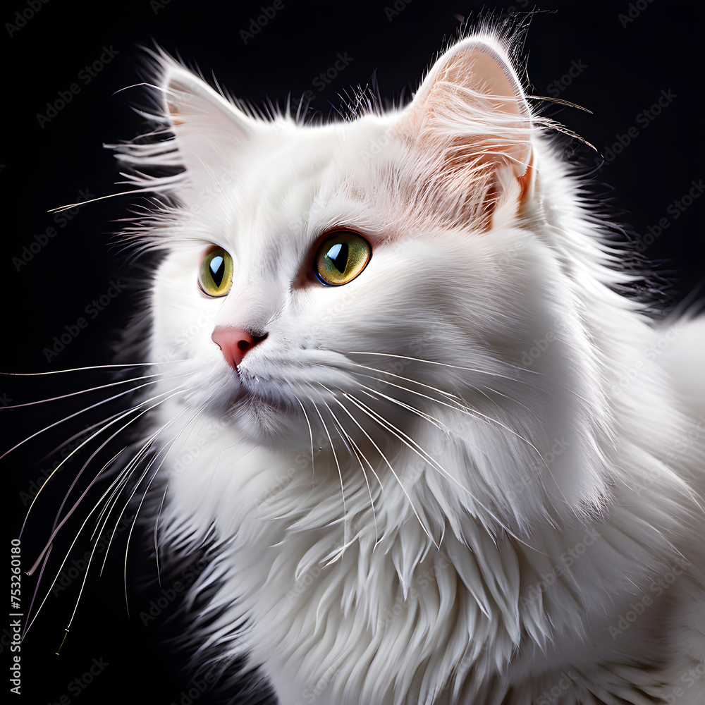 white cat portrait