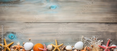 Various Seashells Arranged ...