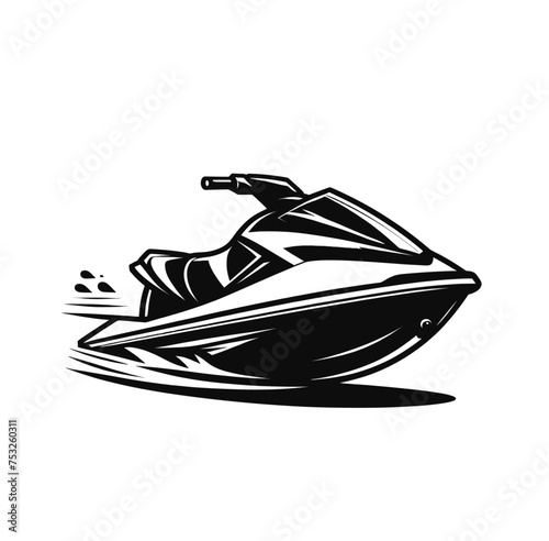 Jet ski. Water sports isolated vector illustration