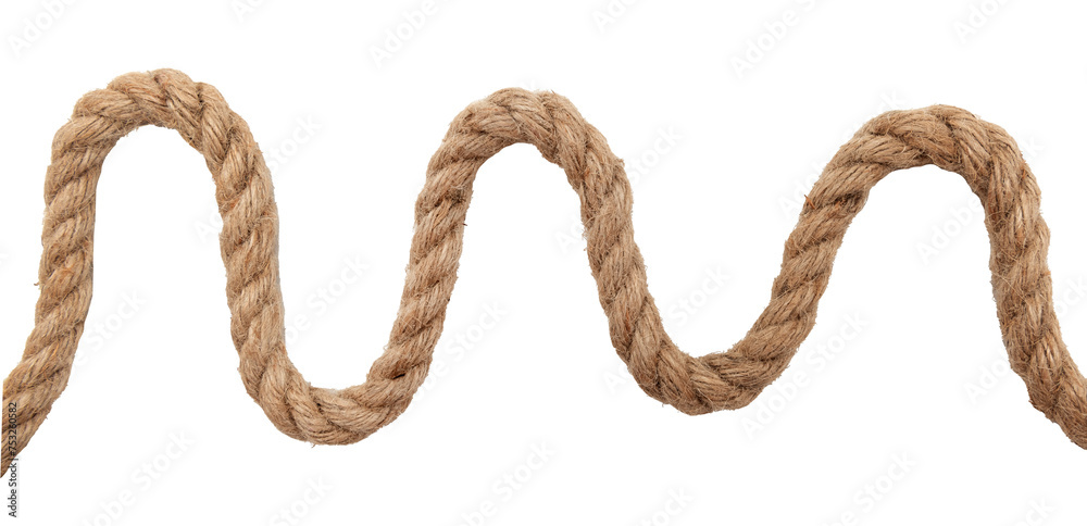 Jute. Twisted linen rope on a white background. Rope Jute. Twisted linen rope on a white background. Rope