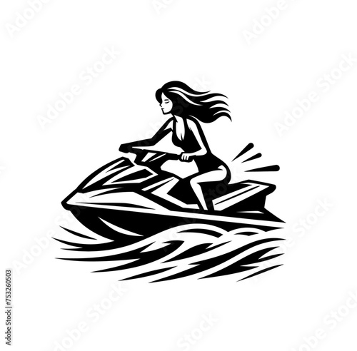 Jet ski. Water sports isolated vector illustration