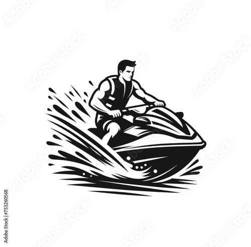 Jet ski. Water sports isolated vector illustration