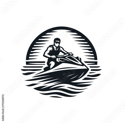 Jet ski. Water sports isolated vector illustration