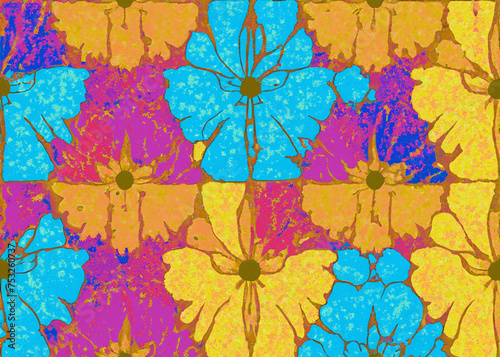 abstract flower and plant background  seamless wallpaper background  created with generative ai technology