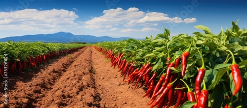 Vibrant Pepper Field Under ...
