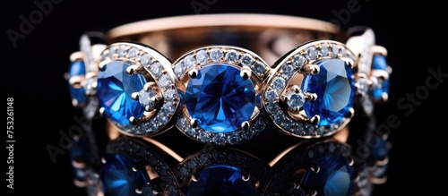 Exquisite Blue Sapphire and Diamond Ring Sparkling in the Light of Elegance