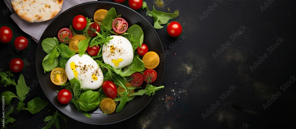Mouthwatering Meal with Fresh Salad and Flavorful Sandwich, Perfect Lunch Combo Mouthwatering Meal with Fresh Salad and Flavorful Sandwich, Perfect Lunch Combo