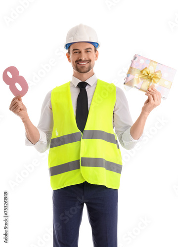 Happy young male architect ...