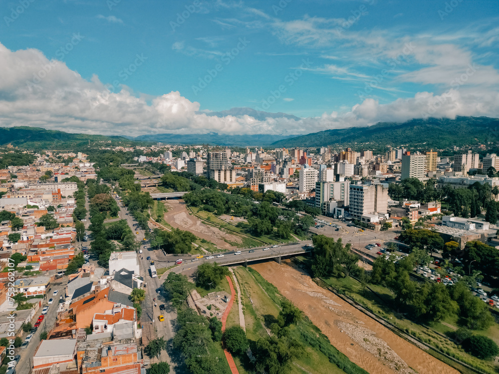 aerial view of San Salvador de Jujuy, argentina