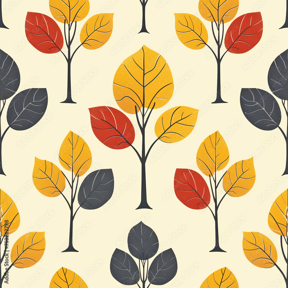 Obraz premium forest tree frameless pattern to enlarge and use as graphic element like background, tiles, ai generated