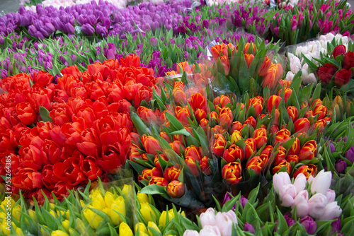 Bild auf Leinwand Closeup flower romatntic bouqet multi colored decoration, flower shop