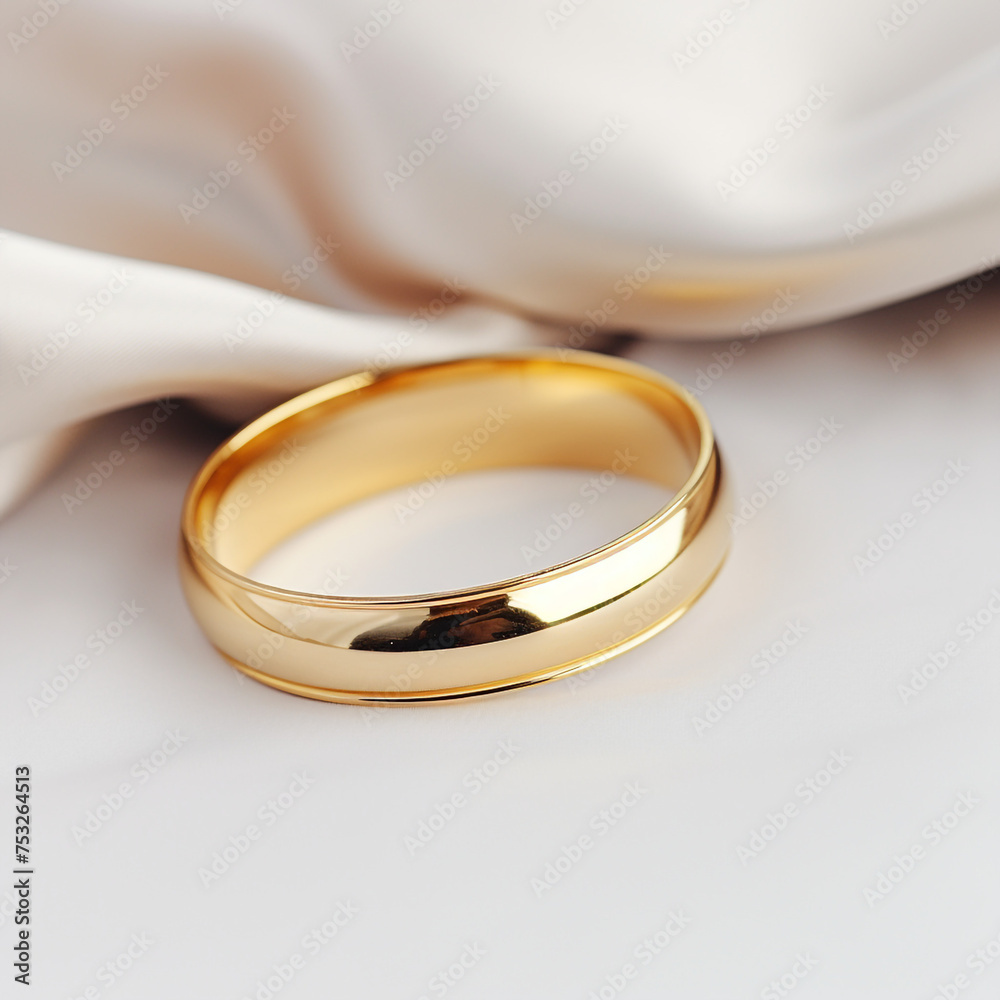photo of a gold wedding ring on a white background сreated with Generative Ai photo of a gold wedding ring on a white background сreated with Generative Ai